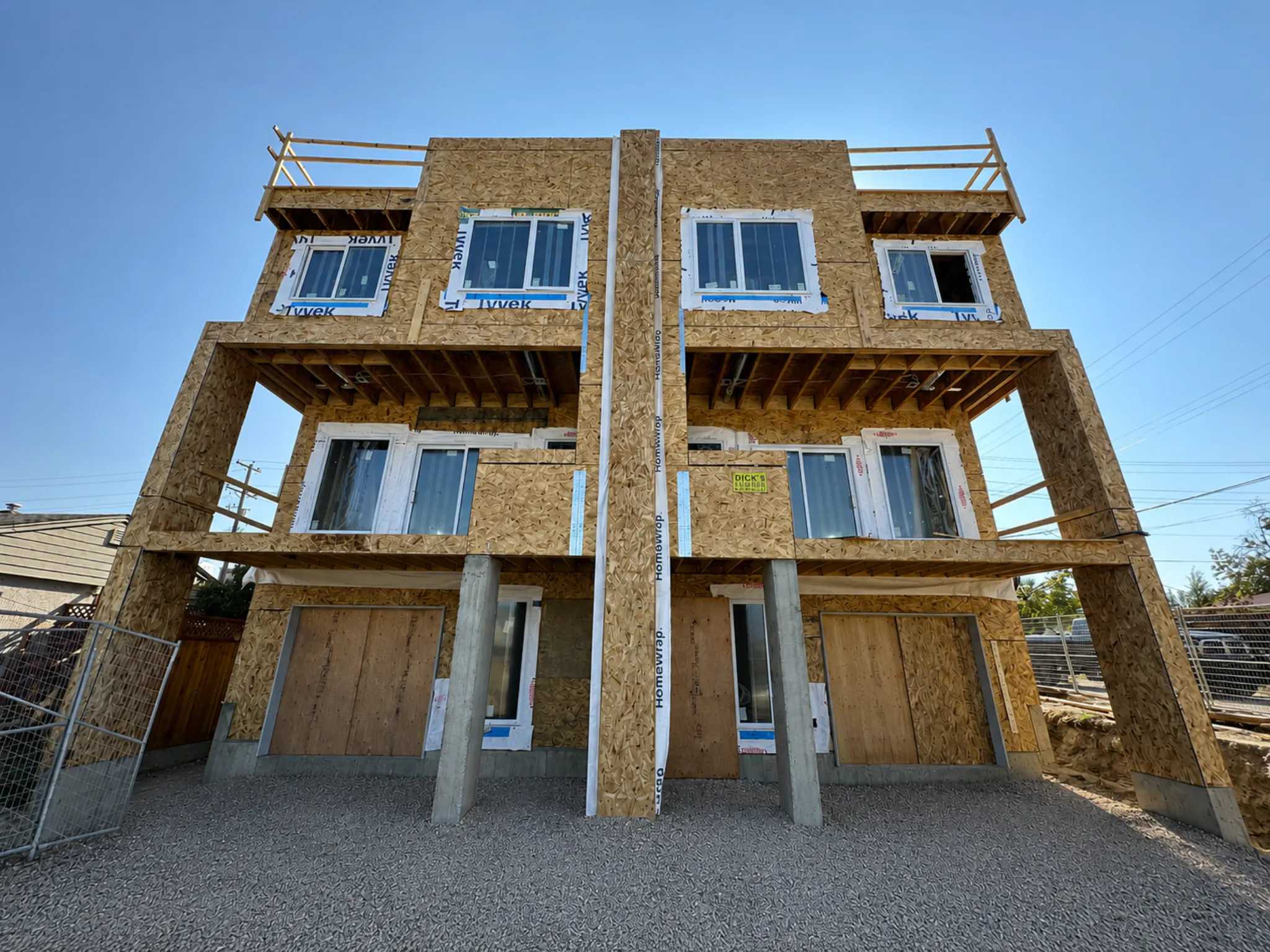 Unbridled Developments fourplex under construction in Vernon, British Columbia