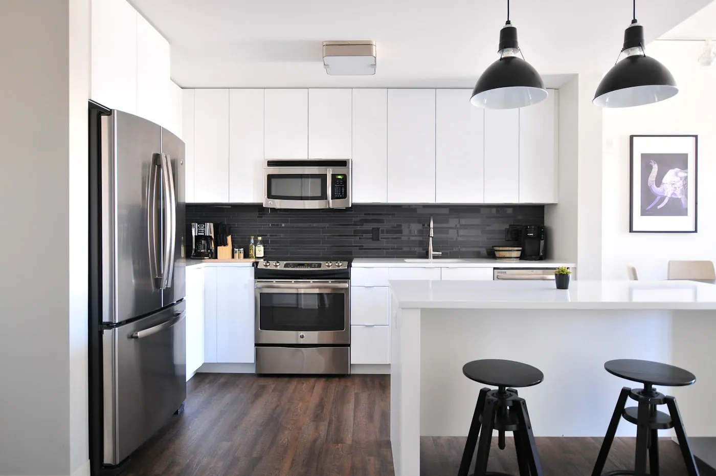 Renovated family kitchen with natural wood cabinetry